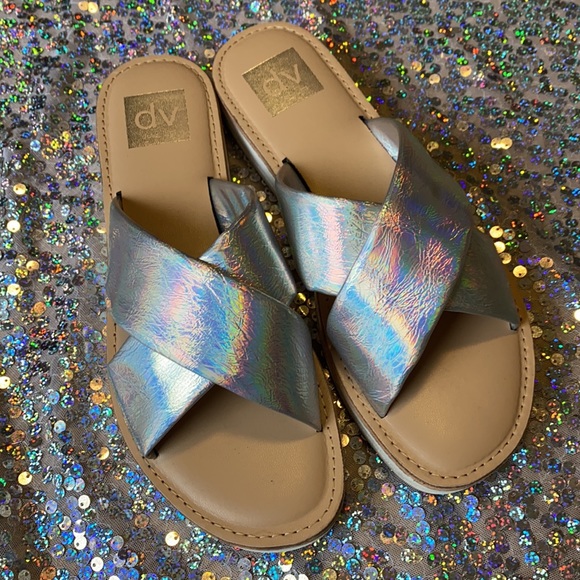 Sold2xHP🦋[ Dolce Vita ] Holographic Iridescent Sandals - Picture 5 of 10